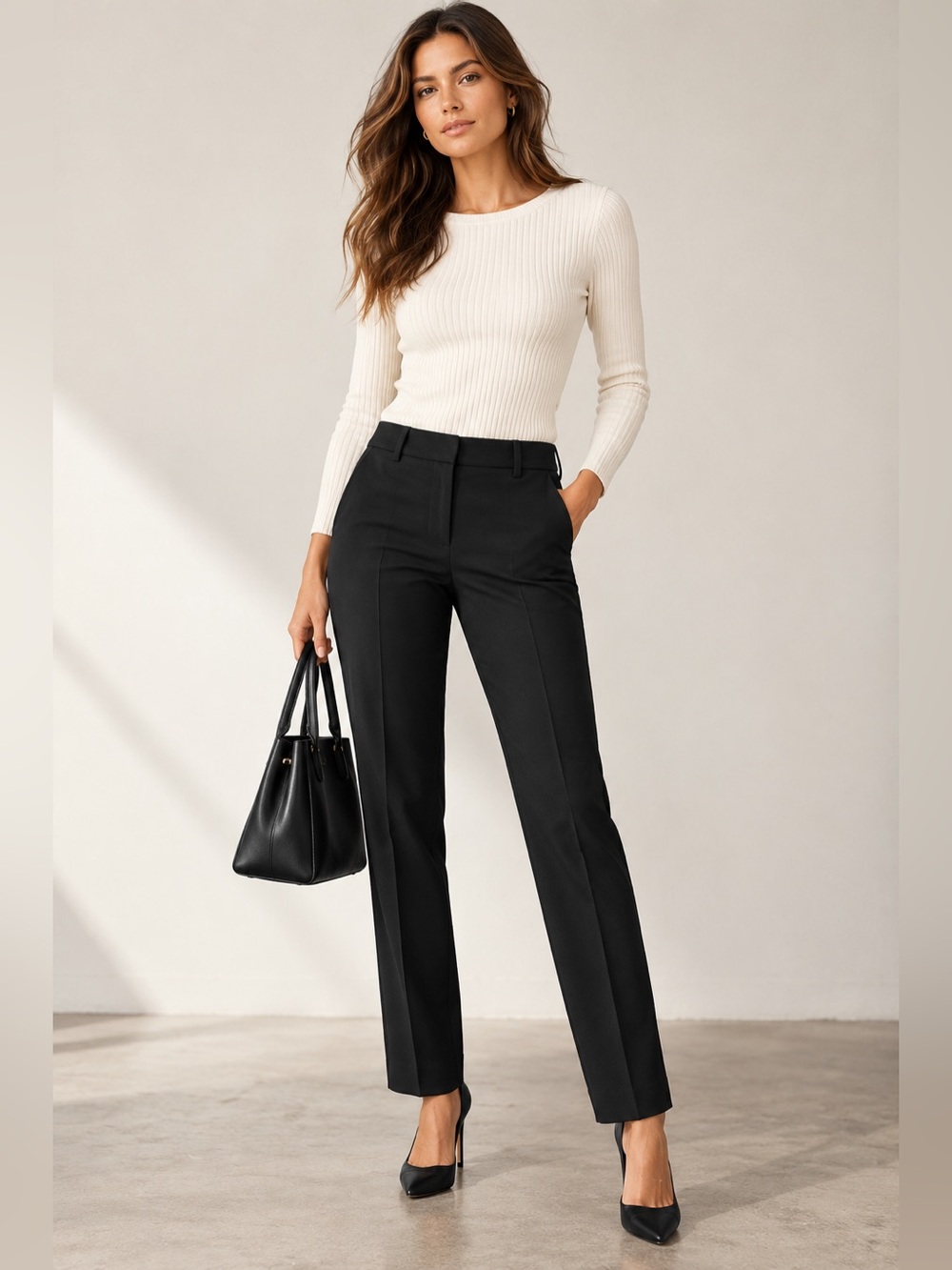 RW&CO. Signature Fit Black Slim Leg Dress Pants Size 10